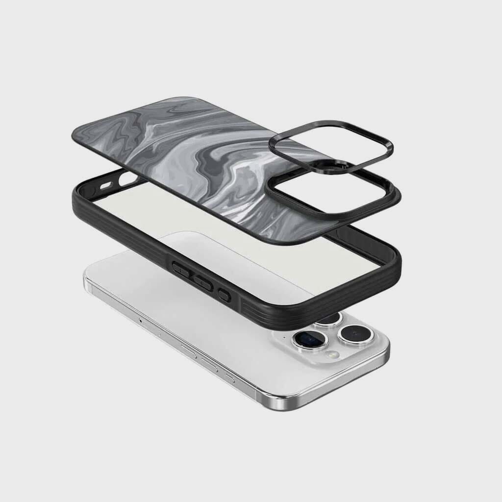 Premium iPhone 15 Pro Max Case with MagSafe - Black Swirl Design | Slim Protective Cover for Everyday Use, Travel & Work