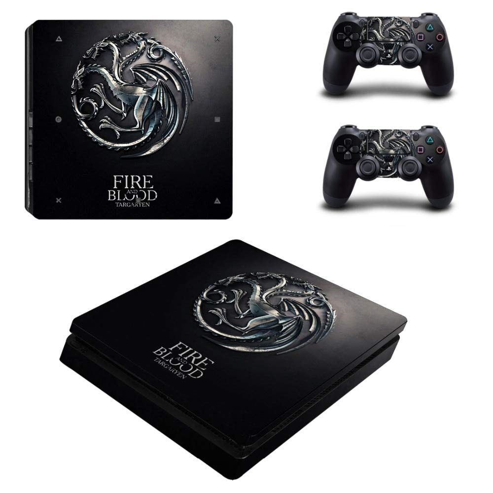 Premium PS4 Pro & Slim Vinyl Skin Sticker - Game of Thrones Winter is Coming Design for Playstation 4 Console & Controller - Protective Decal for Gaming Setup & Home Entertainment