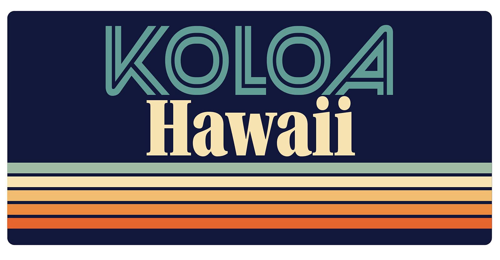 Koloa Hawaii Retro Fridge Magnet 5 x 2.5 Inch - Vintage Hawaiian Souvenir for Refrigerator, Office, Home Decor & Travel Memories