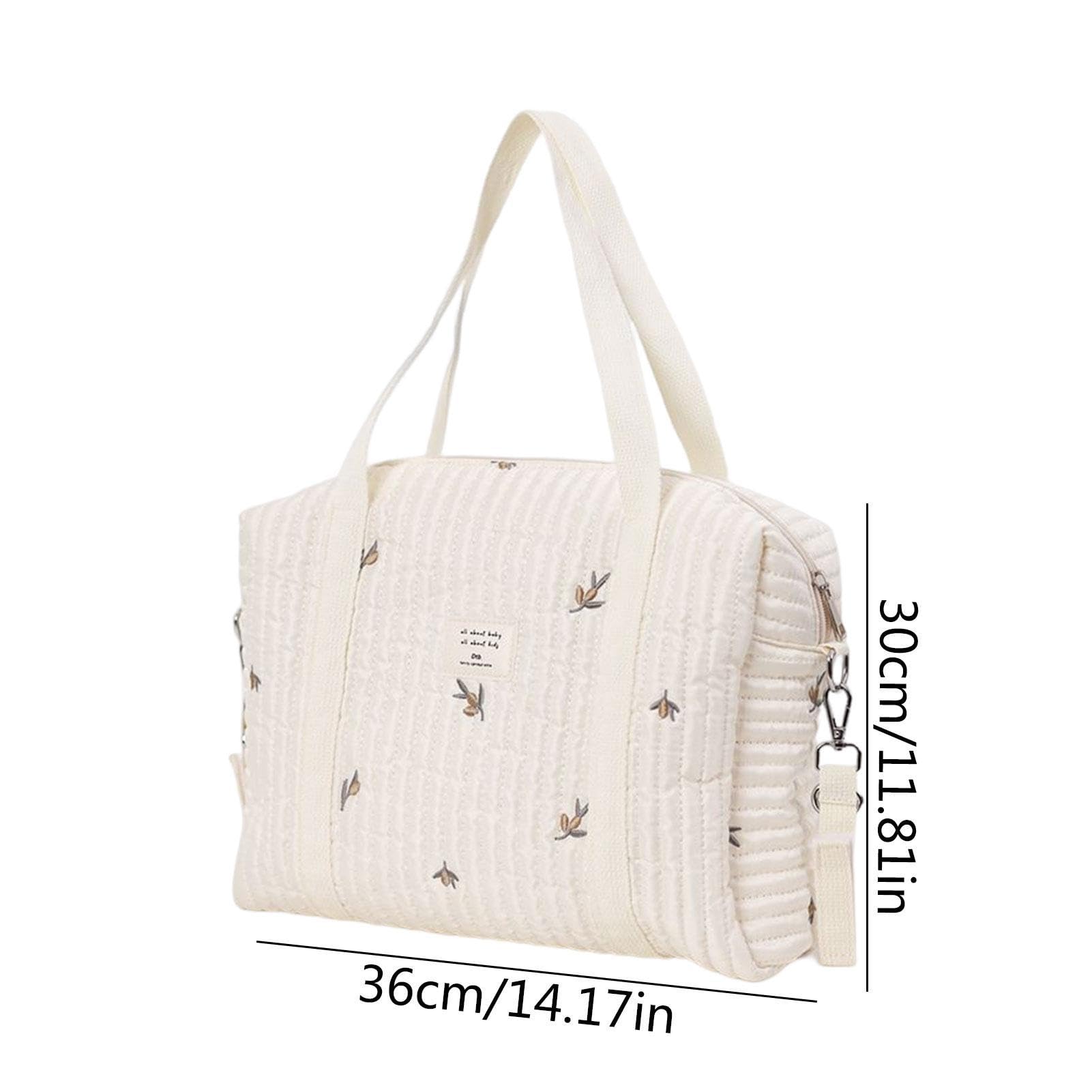 Stylish Large Capacity Diaper Bag Tote with Embroidery - Perfect for Baby Essentials, Travel & On-the-Go Parents