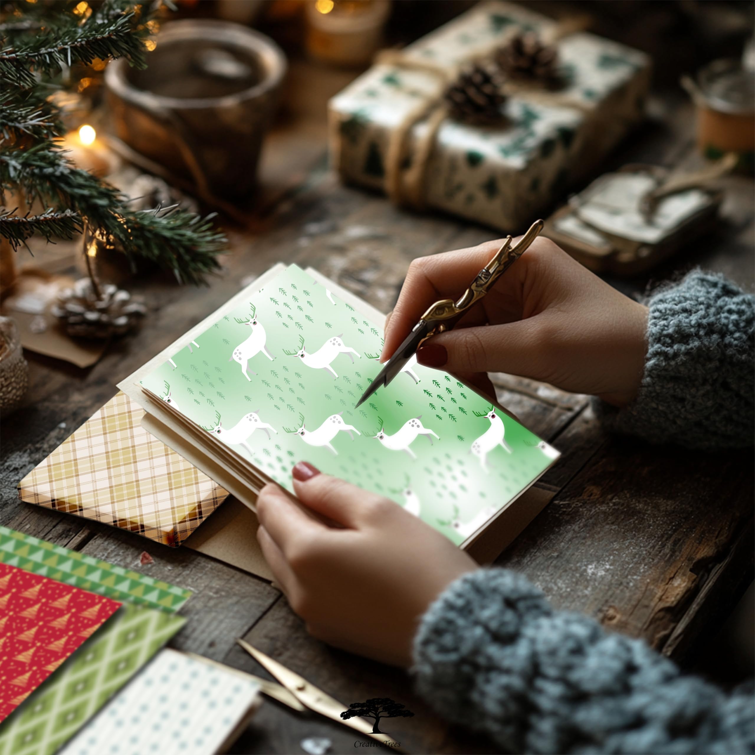Yuletide Sparkle Paper - 6x6 Inch Winter Christmas Scrapbook Paper Pad, 24 Sheets Double-Sided 180gsm Decorative Craft Paper for Card Making, DIY Projects & Holiday Scrapbooking