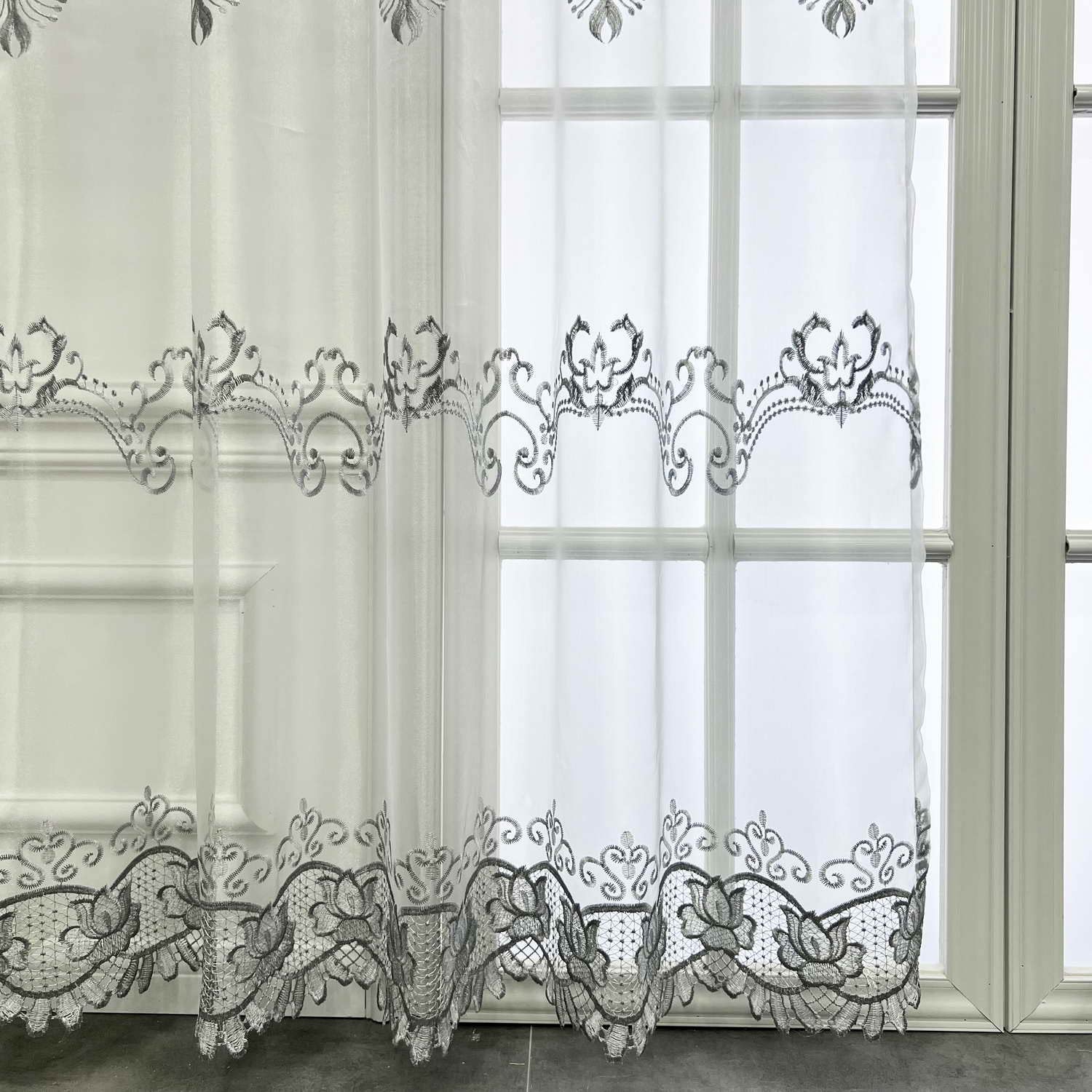 1 Panel Luxury Sheer Curtain for Windows - 54x84 Inches - Custom Pole Top Design - Perfect for Living Room, Bedroom & Office Decor