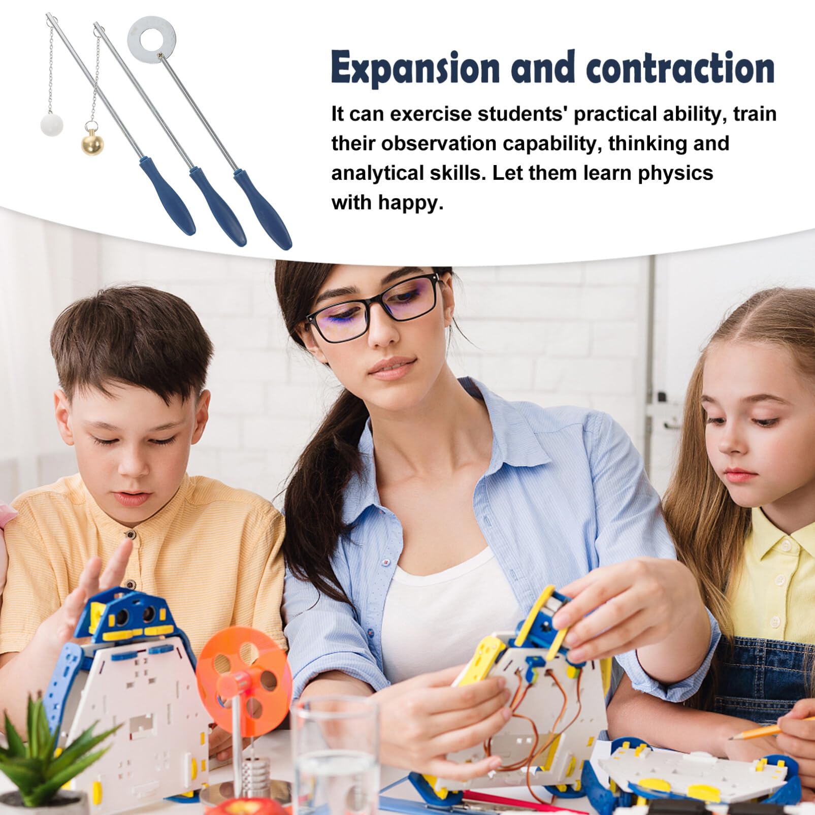Thermal Expansion and Cooling Contraction Physics Demonstration Kit - Bar & Gauge Apparatus for Science Teaching | Perfect for Classroom Labs, STEM Education & Physics Experiments