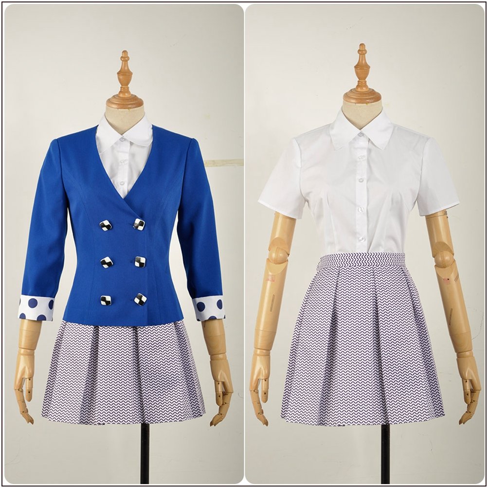Heathers The Musical Veronica Sawyer Costume - Blue Stage School Dress for Halloween Cosplay & Theater Performances