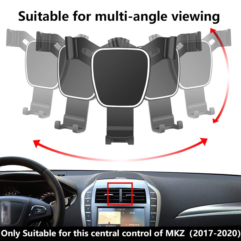 Premium Car Phone Holder for 2017-2020 Lincoln MKZ - Universal Air Vent & Dashboard Mount - Secure Hands-Free Navigation Bracket - Ideal for Road Trips, Commuting & GPS Use