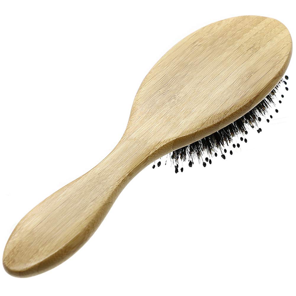 Premium Boar Bristle Hair Brush Set (2 Pack) - Natural Wooden Bamboo Detangling Brush for Thick Hair, Reduces Static & Hair Breakage - Perfect for Daily Styling, Salon Use & Travel Essentials
