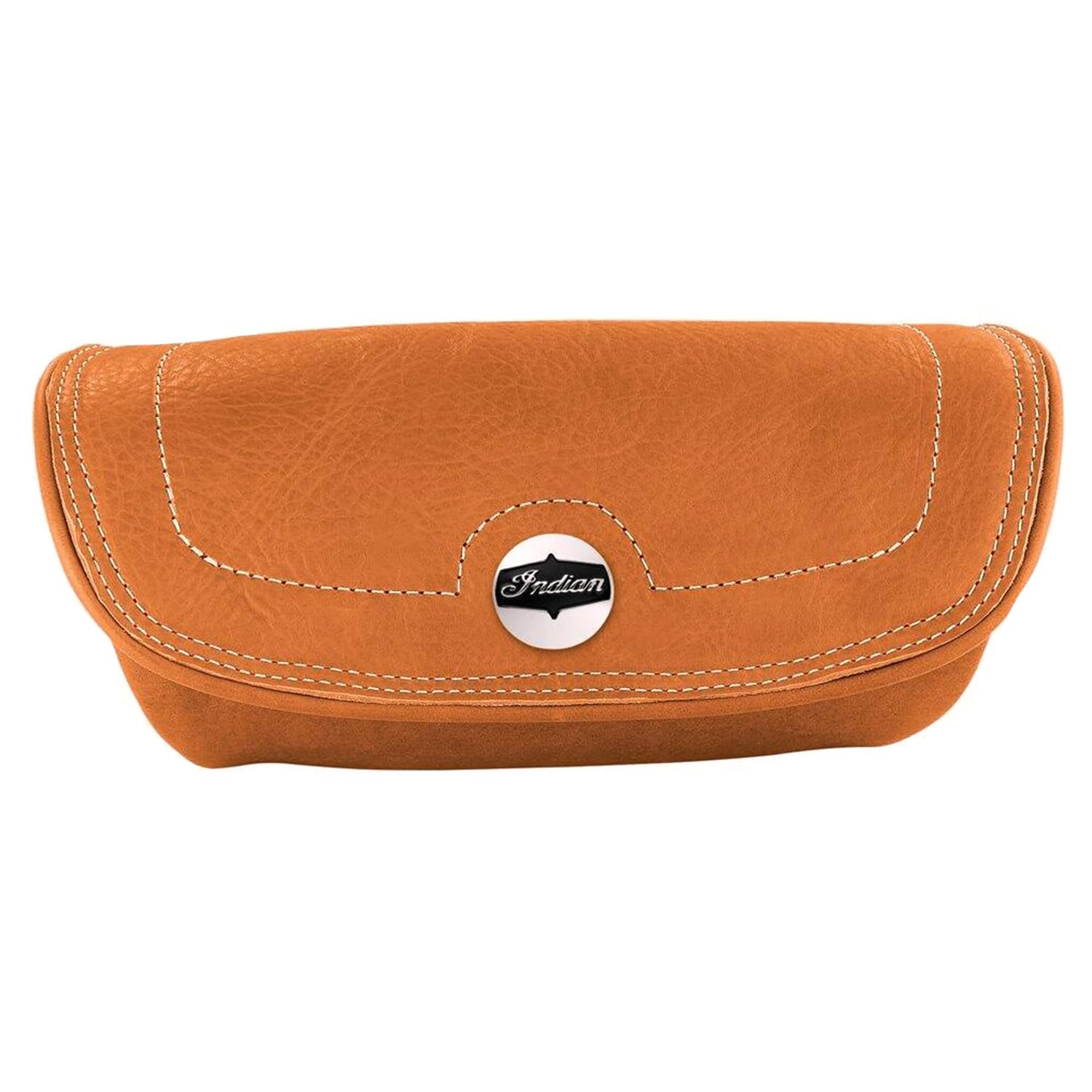 **Genuine Leather Indian Motorcycle Handlebar Bag for Springfield & Chief Dark Horse - Vintage & Classic Models - Tan Leather with Power Cord Strap - Holds Gloves, Phone, Maps, Water - Perfect for Road Trips & Adventure Riding**