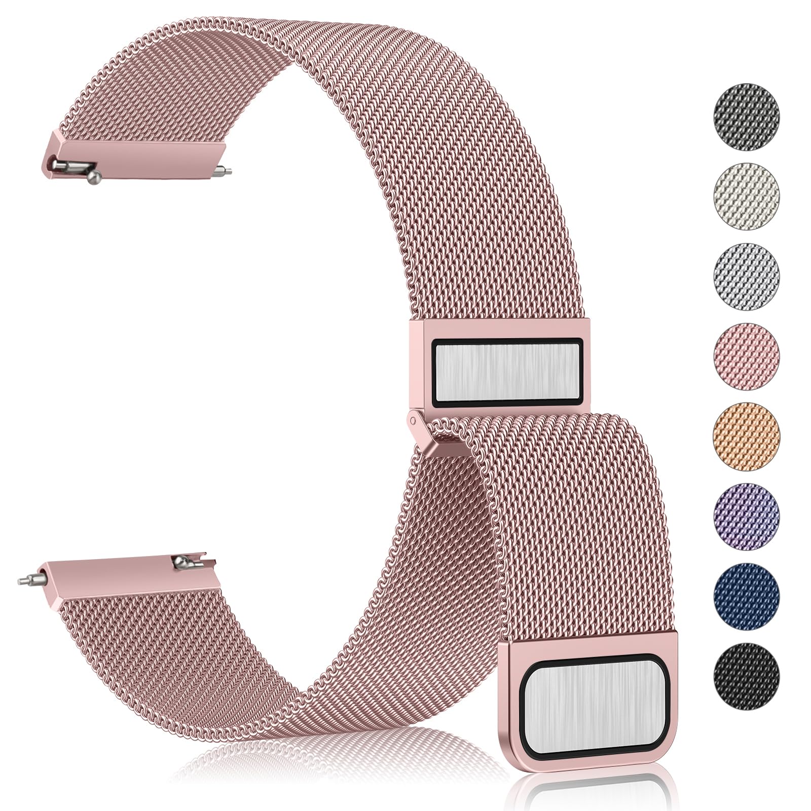 22mm Stainless Steel Smartwatch Band Compatible with IDW13, IDW16, IDW19 - Replacement Strap for Fitpolo IDW13, Woneligo W13, ENOMIR, TOOBUR, MILOUZ, Gydom, Faweio & Veryfit Smartwatches - Durable Metal Watch Band for Workout, Office & Everyday Wear