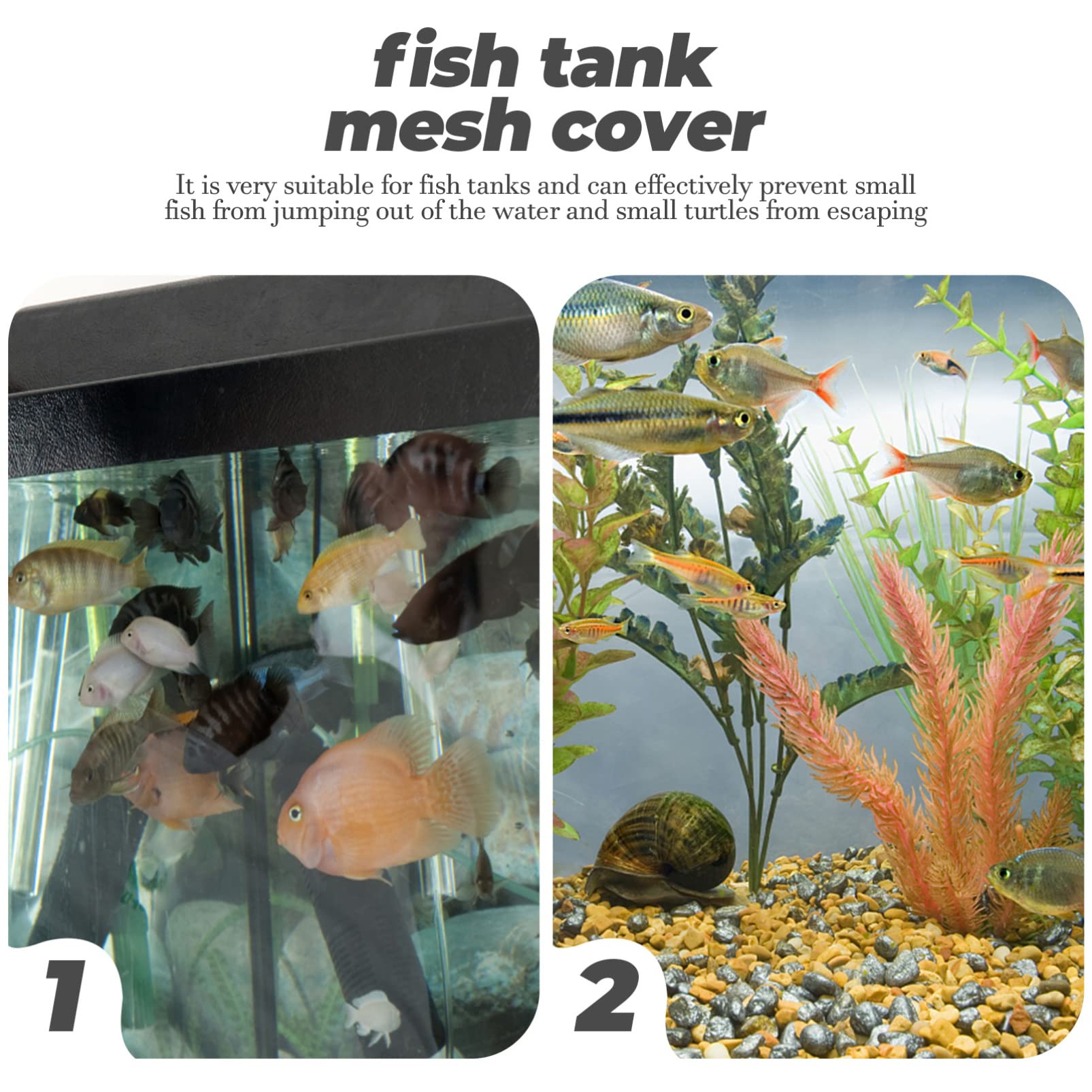 Balacoo 1 Set Mesh Net Clear Cover for Aquarium Tank - Escape-Proof Fish Tank Cover, DIY Terrarium Netting, Anti-Jumping Fish Protection - Perfect for Freshwater & Saltwater Tanks, Reptile Enclosures, and Aquatic Pet Safety