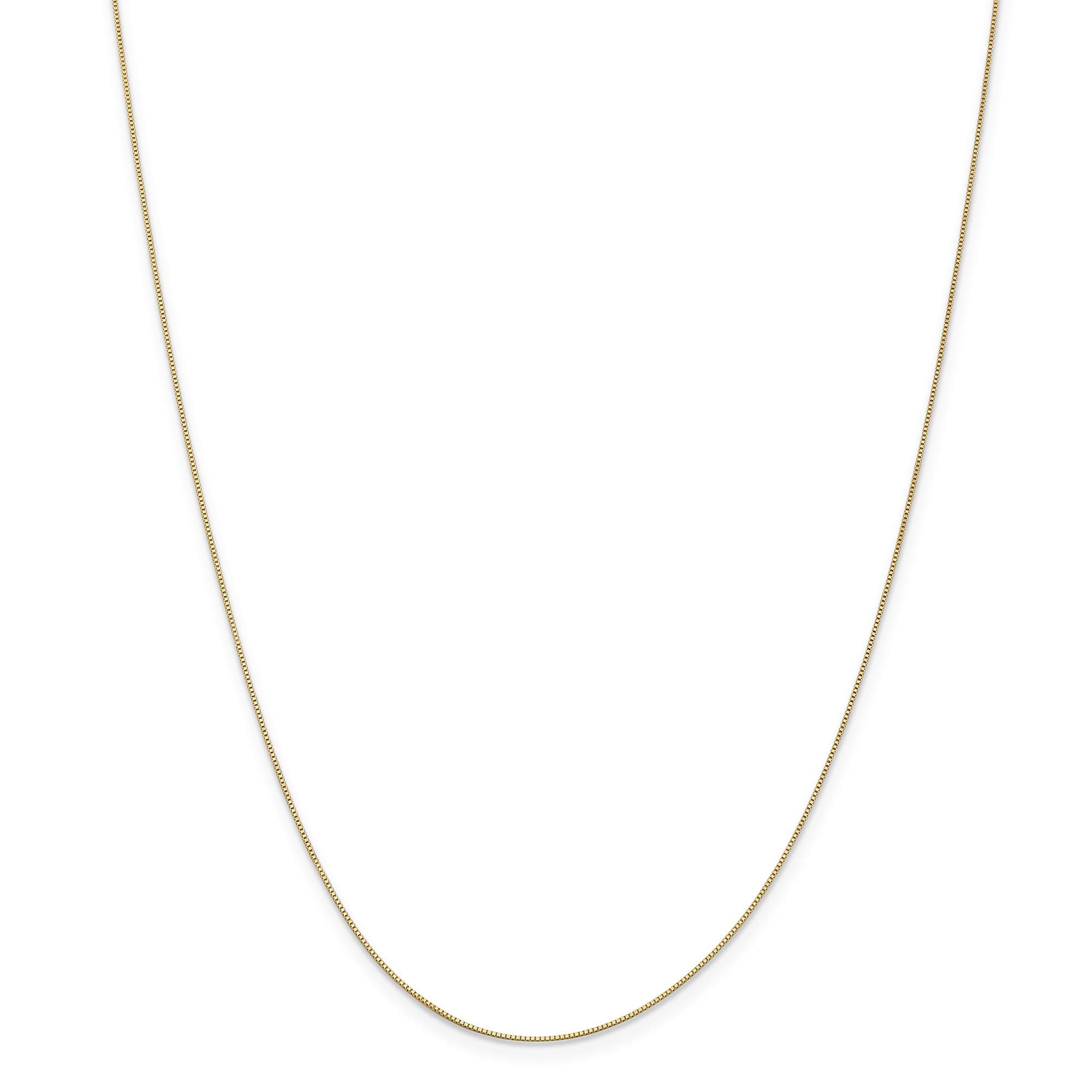 14K Yellow Gold Baby Box Chain Necklace - 0.5mm Thin & Dainty 22 Inch Jewelry for Women - Perfect for Everyday Wear, Gifts & Special Occasions