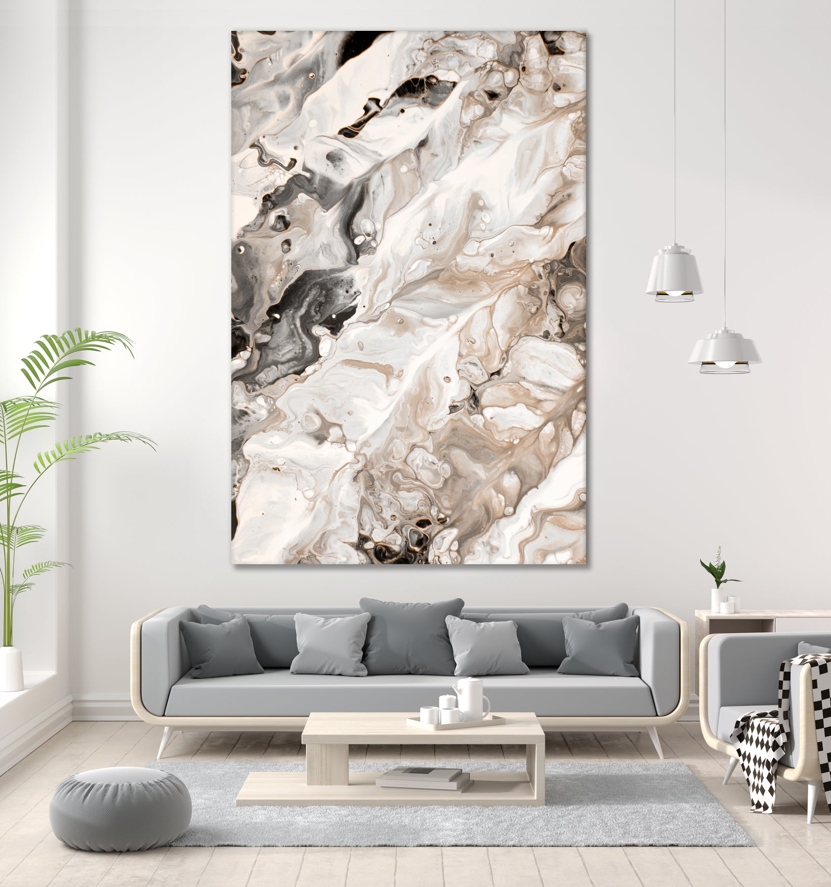Abstract Marble Glam #4 Canvas Painting - Modern Wall Art Decor for Living Room, Bedroom & Office | Handmade Contemporary Artwork