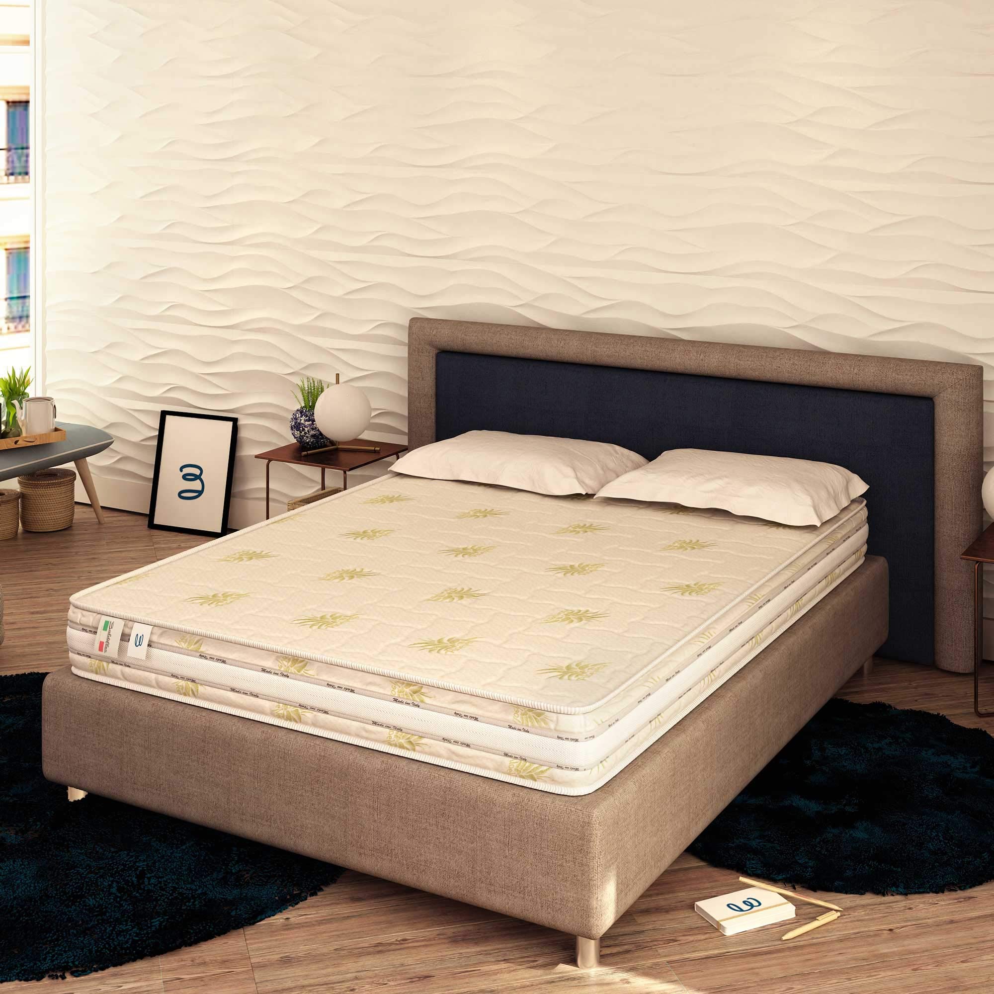 **16cm Orthopedic Bonnel Spring Mattress 170x200cm - Aloe Vera Cover with Ventilation Band, Hypoallergenic & Dust Mite Resistant - Ideal for Back Pain Relief & Allergy Sufferers**