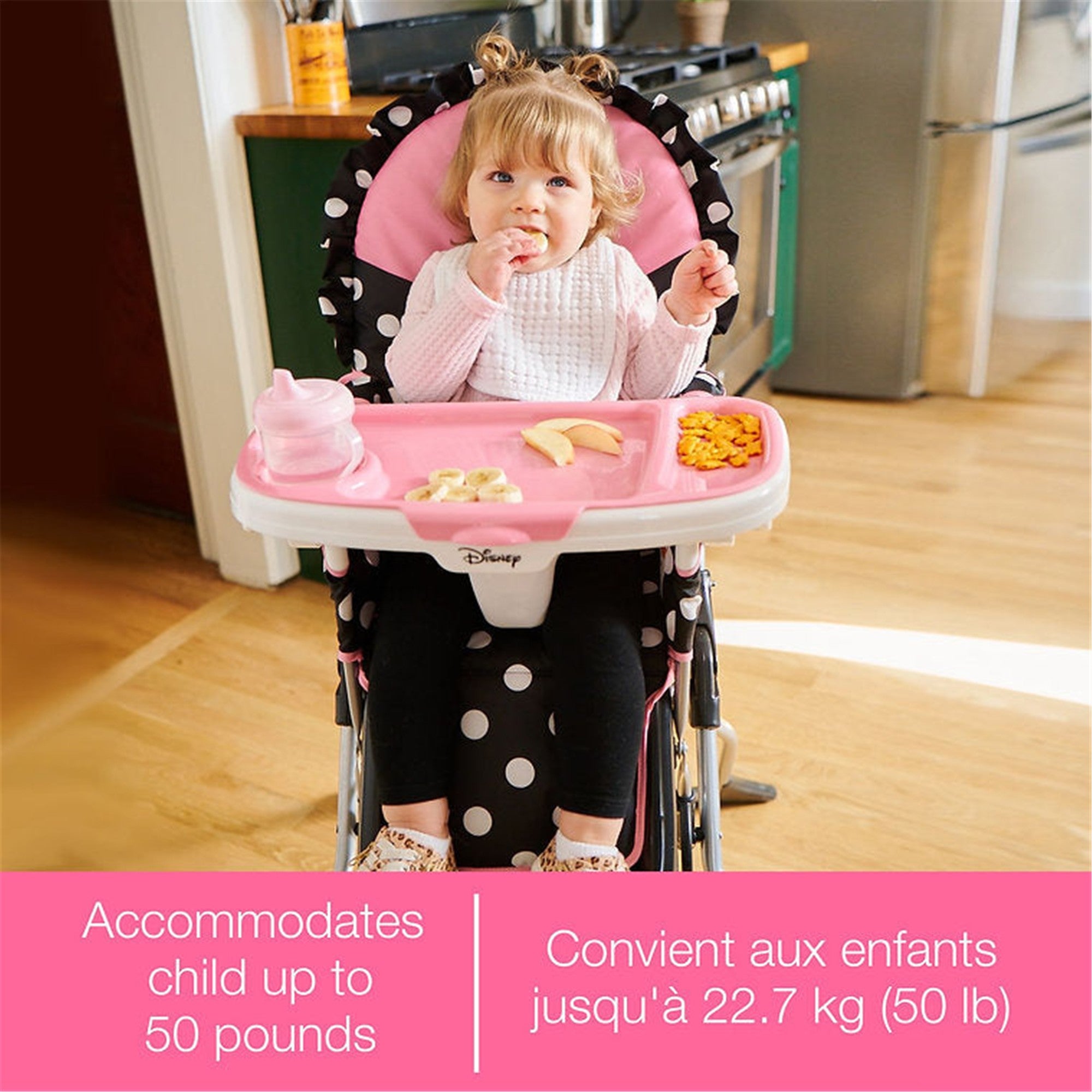 Disney Peeking Minnie 3D Ultra High Chair for Babies - Soft Cushioned Infant Feeding Seat with Adjustable Height & Safety Harness - Perfect for Dining, Weaning & Playtime at Home