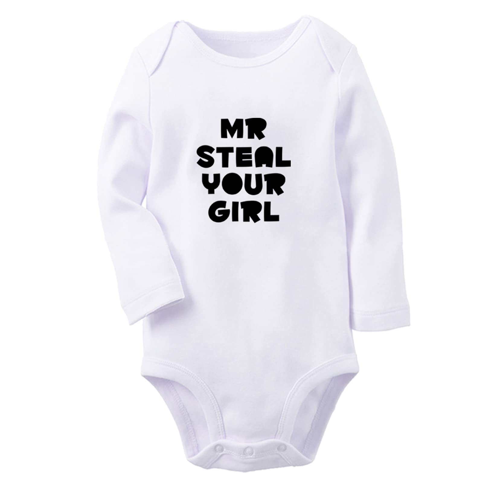 iDzn Funny 'Mr. Steal Your Girl' Baby Romper - Newborn Bodysuit & Infant Jumpsuit Outfit with Long Sleeves | Cute Photo Shoots, Birthday Parties & Family Gatherings
