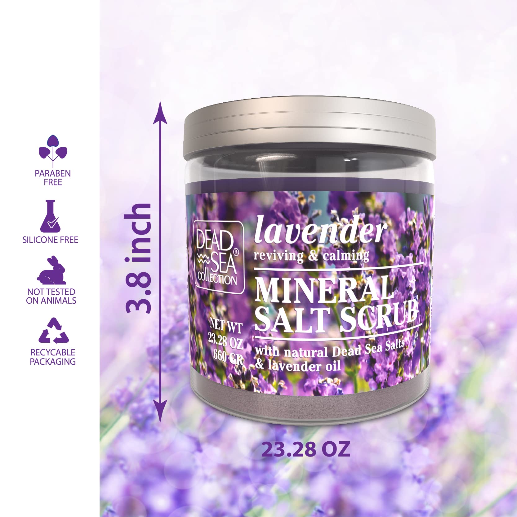 Dead Sea Salt Body Scrub Bundle - 2 Pack Large 23.28 OZ Lavender & Tea Tree - Exfoliating Scrub with Organic Essential Oils & Natural Minerals - Spa Treatment, Dry Skin Relief, At-Home Relaxation