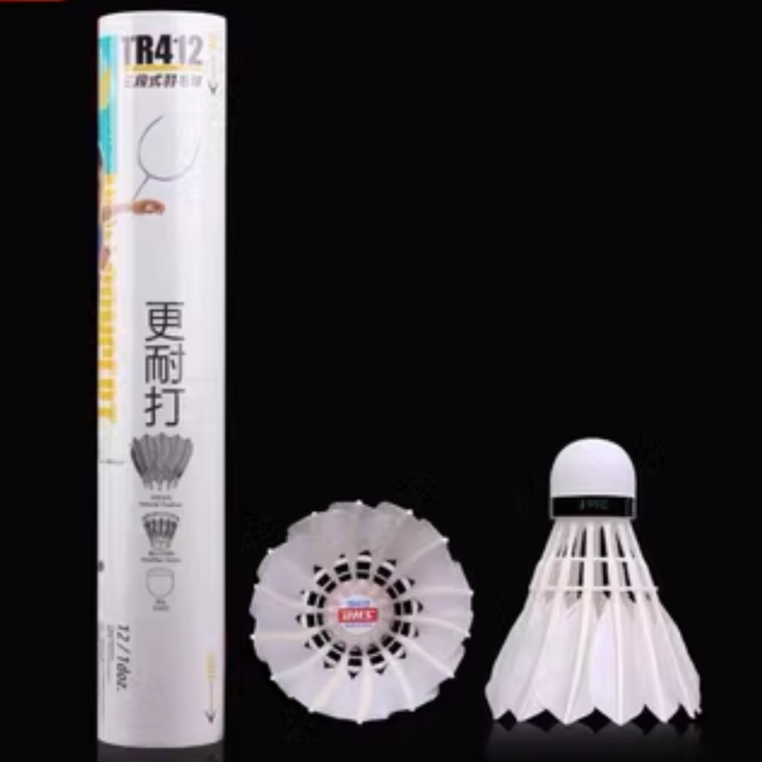 Premium DHS TR 412 Goose Feather Badminton Shuttlecocks - Professional Grade for Tournaments & Training - Perfect for Indoor/Outdoor Play