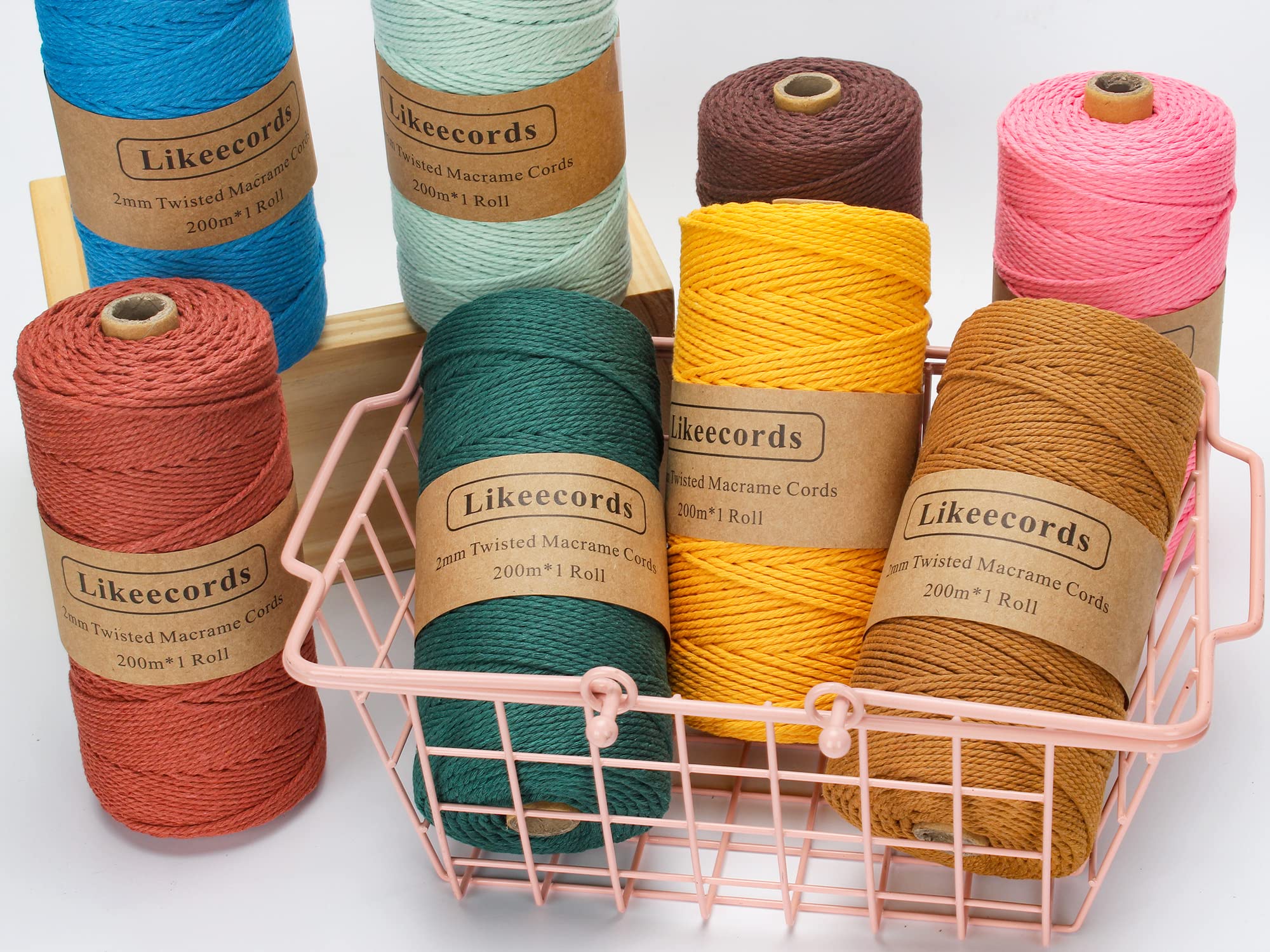 2mm x 219yd Natural White Cotton Macrame Cord - DIY Knitting String for Plant Hangers, Wall Hangings & Home Decor | Perfect for Christmas, Wedding & Boho Crafts