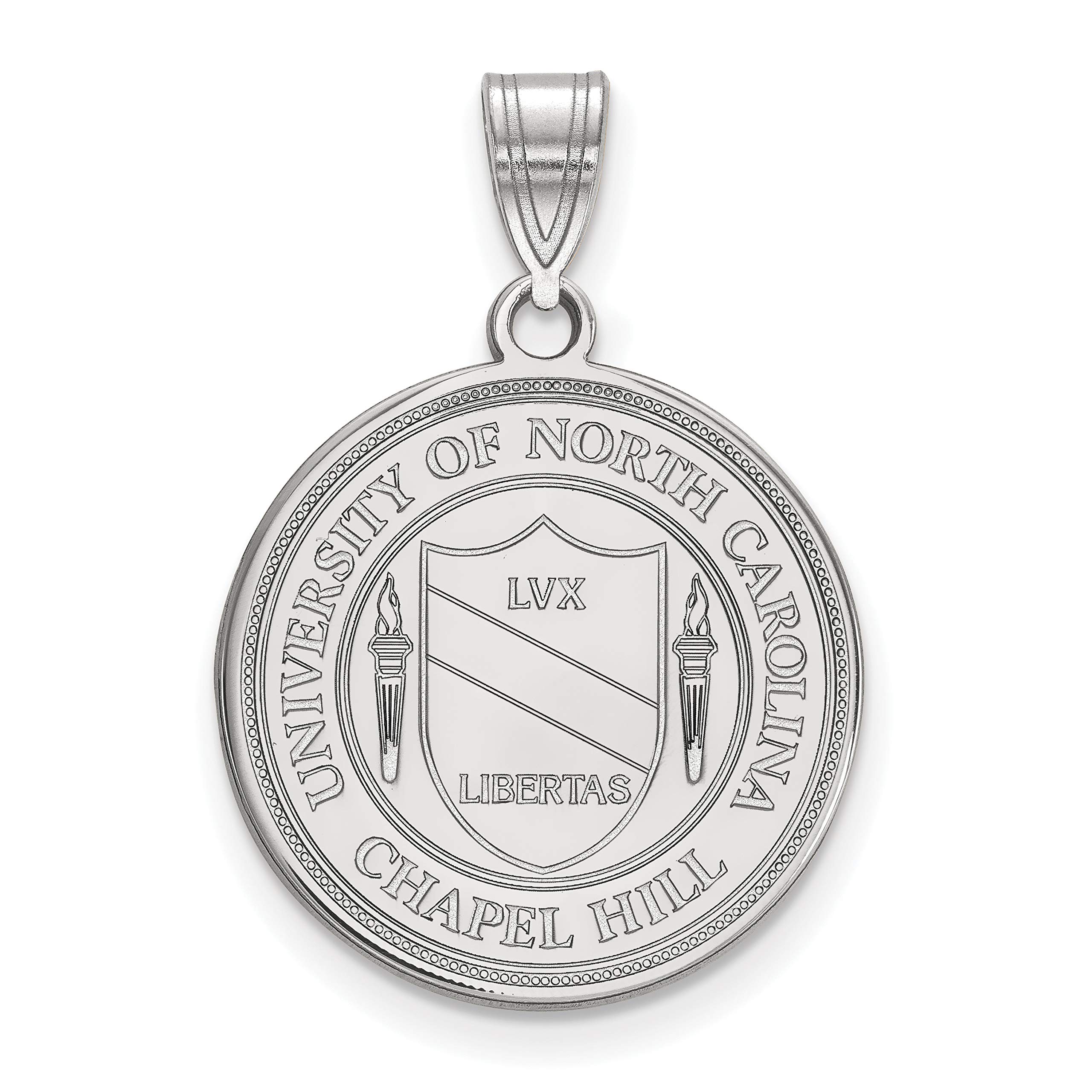 Sterling Silver UNC Tar Heels School Crest Pendant - University of North Carolina Jewelry for Alumni & Fans - Perfect for Game Day, Graduation Gifts & School Pride