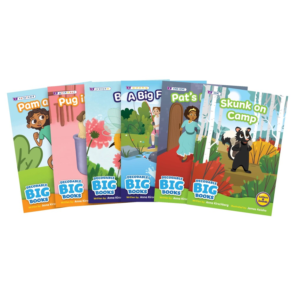 Decodable Big Books Fiction Set - 6 Extra Large Books for Early Reading & Phonics Practice - Perfect for Classroom & Homeschool Learning
