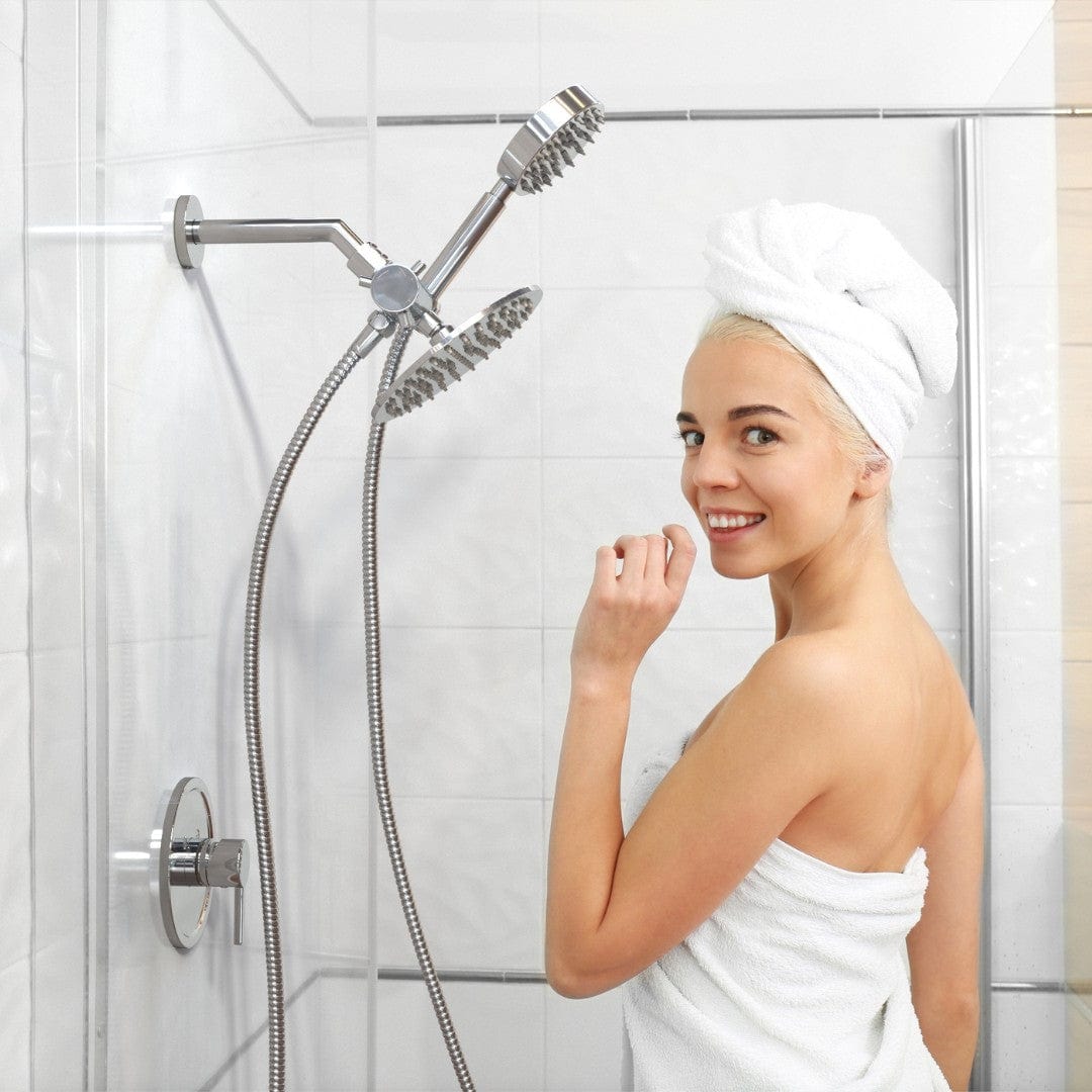 Premium All-Metal Dual Shower Head System - 2.5 GPM Complete Shower Set with Valve & Trim Kit for Bathroom Upgrade - Perfect for Modern Homes, Spa-Like Experience & Water Saving