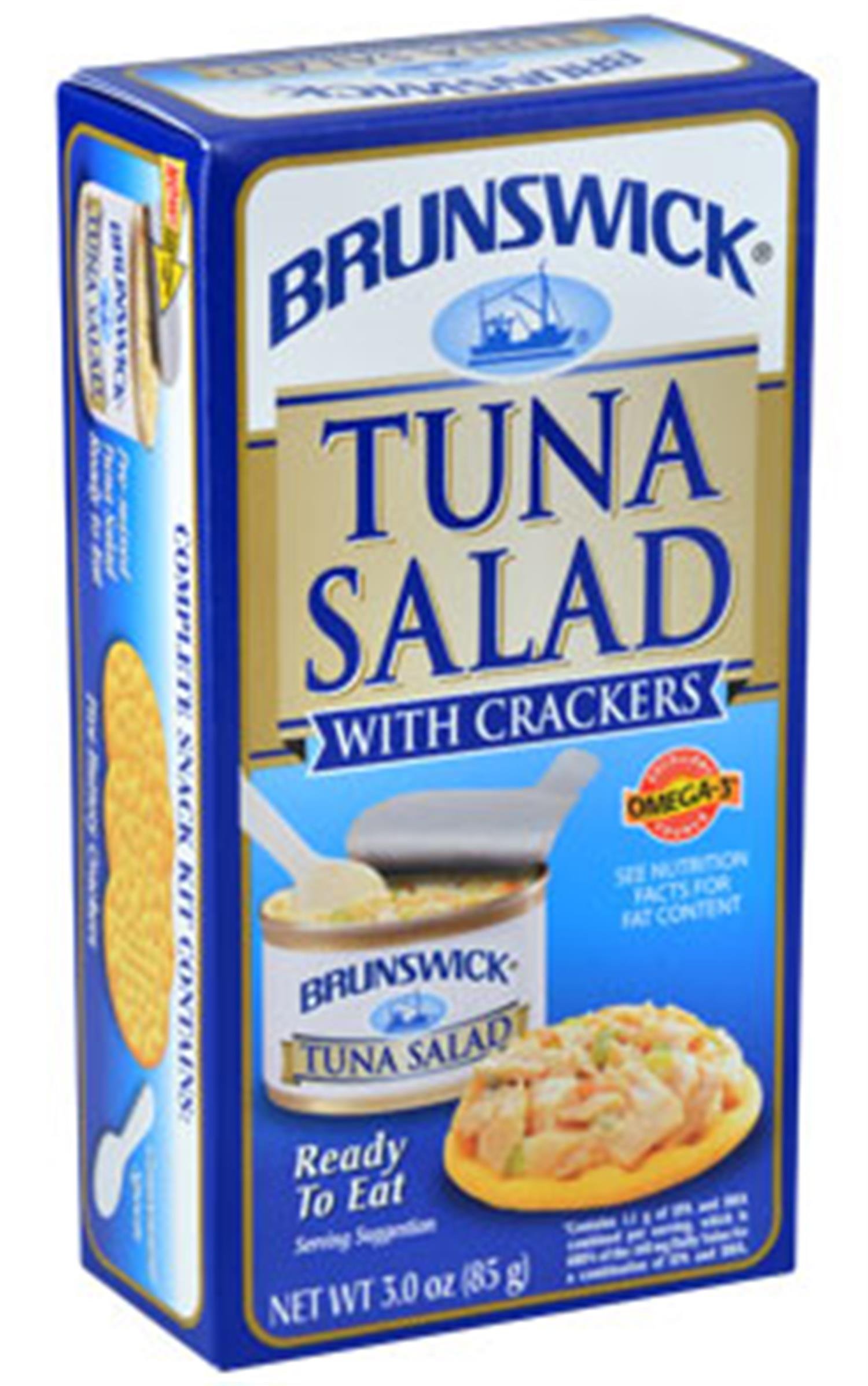 Brunswick Tuna Salad Kits with Crackers - Pre-Mixed Ready to Eat 3-Pack | Perfect for Lunches, Picnics & On-the-Go Snacks