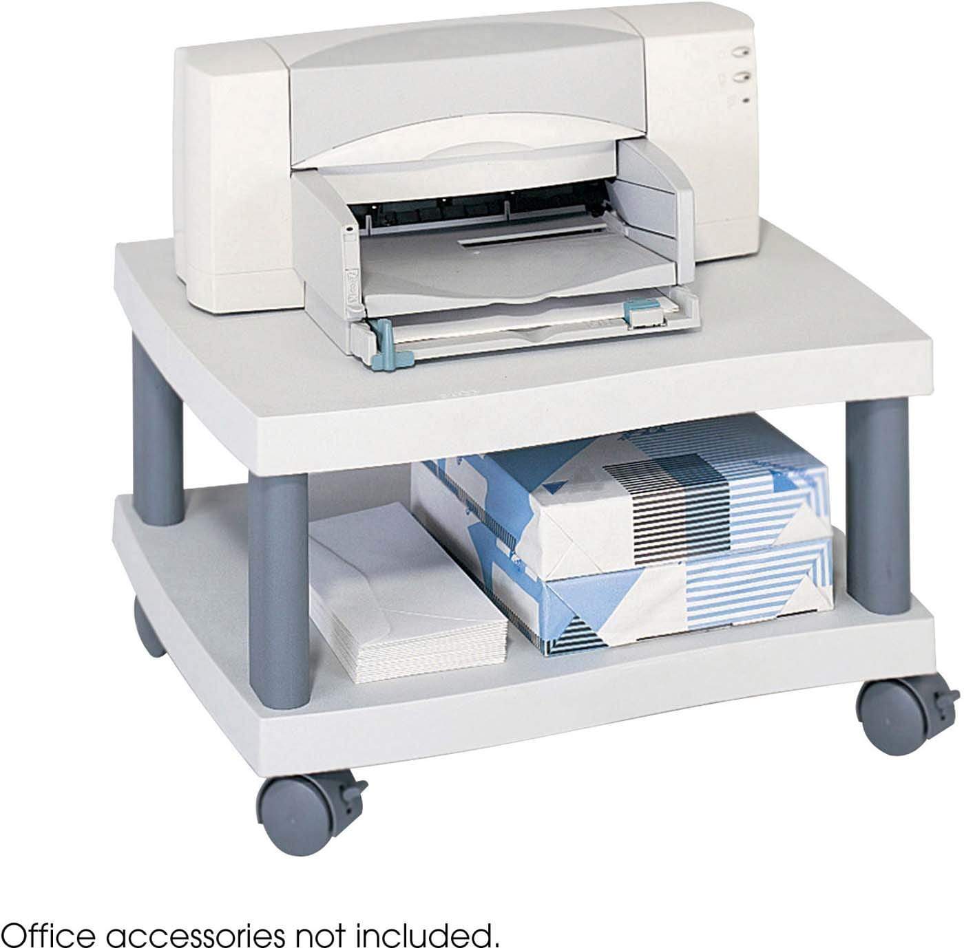 Wave Under Desk Printer Stand - Space Saving Gray Organizer [1861GR] for Home Office & Small Workspace Setup