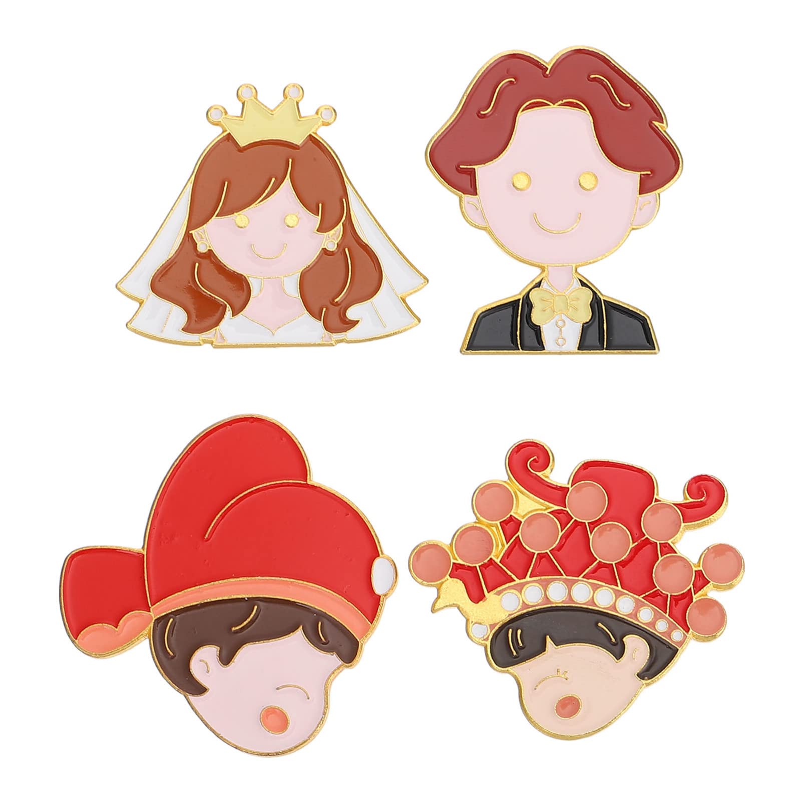 SOIMISS 4pcs Wedding Brooch Pin Set - Elegant Couple Lapel Pins for Bridal Party, Groom & Bride Badges - Perfect for Wedding Ceremony, Reception & Anniversary Celebrations
