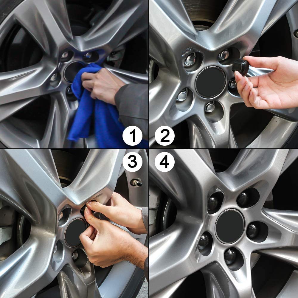 Universal 19mm Car Wheel Nut Covers - Silver Bolt Caps & Tyre Dust Screw Protectors (20pcs/Set) - Perfect for Alloy Wheel Protection & Custom Car Styling