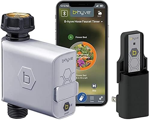 Orbit B-hyve Smart Wi-Fi Hose Faucet Timer with Hub & Brass Hose Connector - Automatic Watering for Lawns, Gardens & Outdoor Plants