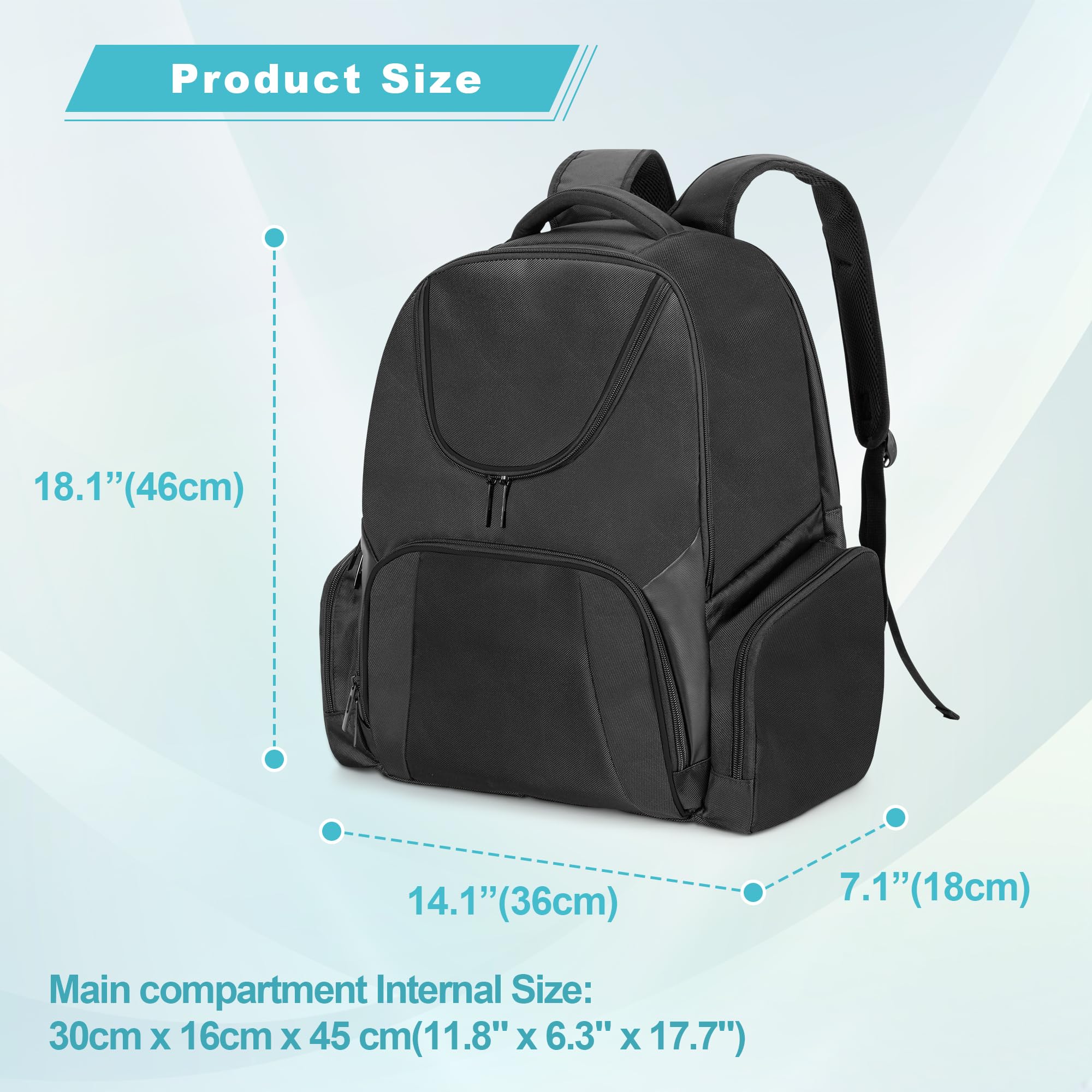 CURMIO Universal Projector Carrying Case - Compatible with Epson, BenQ & Major Projector Brands - Portable Travel Backpack with Laptop Compartment & Multiple Pockets - Durable Black Design - Perfect for Business Travel, Home Theater & Classroom Presentations