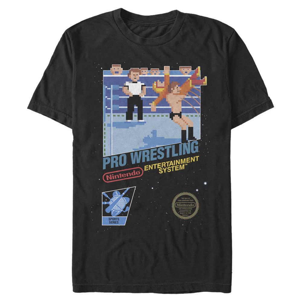 Nintendo Men's Pro Wrestling T-Shirt - Official Licensed Graphic Tee for Wrestling Fans - Perfect for Gyms, Workouts & Casual Wear