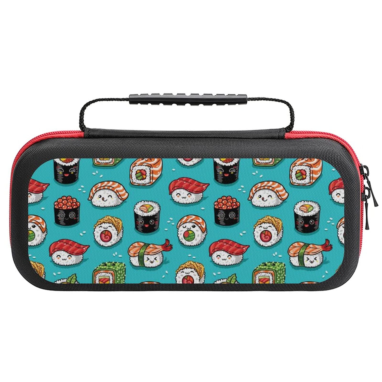Kawaii Sushi Printed Travel Case for Nintendo Switch Lite & Accessories - Portable Storage Bag for Gaming, School, and Travel