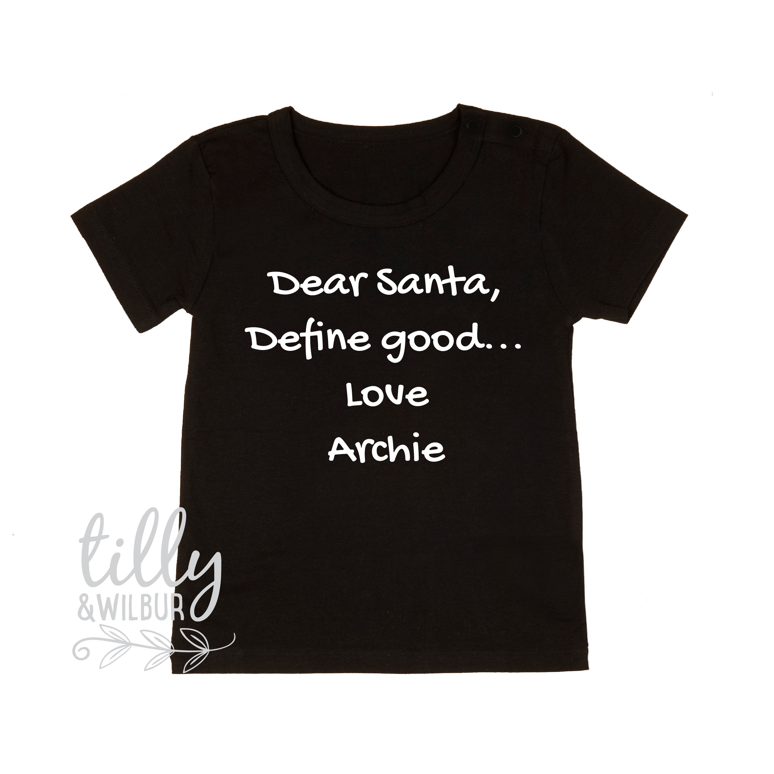 Personalized Christmas T-Shirt for Women & Men - Dear Santa Define Good Love Funny Holiday Gift - Family Matching Xmas Outfit (Multiple Colors Available) - Perfect for Christmas Parties & Family Photos