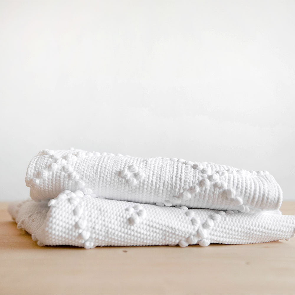 Premium Hand-Knotted Cotton Bath Mat with Trellis Design - Soft, Absorbent & Non-Slip for Bathroom, Shower & Spa - Perfect for Modern Home Decor
