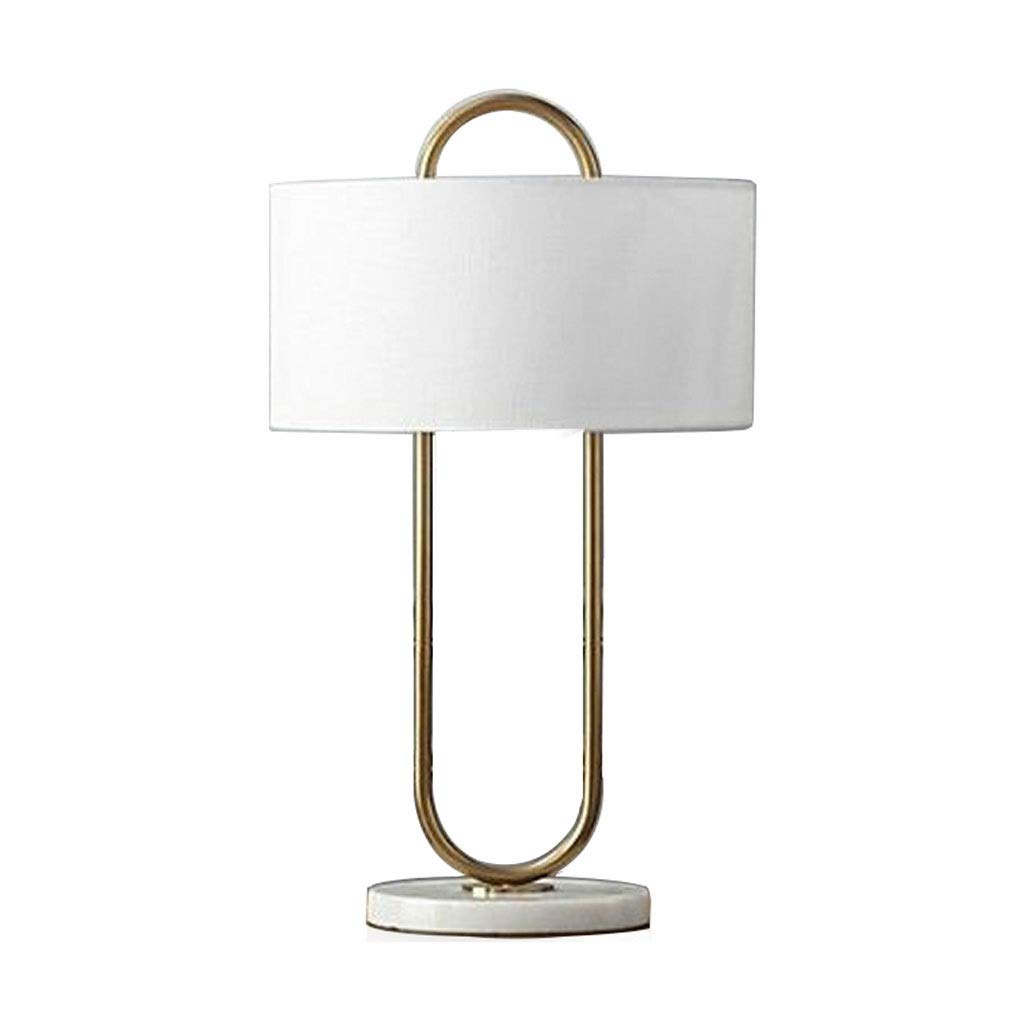 XIANGGUI 1983 Minimalist Desk Lamp with Button Switch - Linen Lampshade & Marble Base LED Table Lamp for Bedroom, Living Room, Office | Perfect for Reading, Working, and Nightstand Lighting