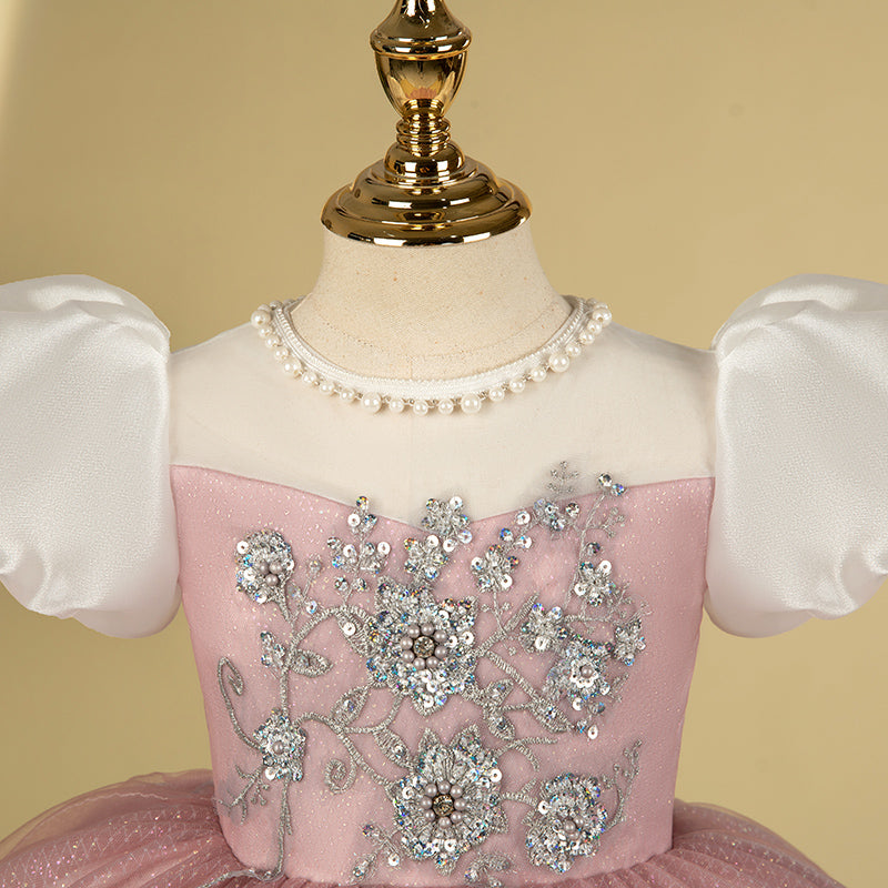 Sparkly Toddler Girl Princess Dress with Sequin Embroidery - Perfect for Prom, Birthday Parties & Special Occasions