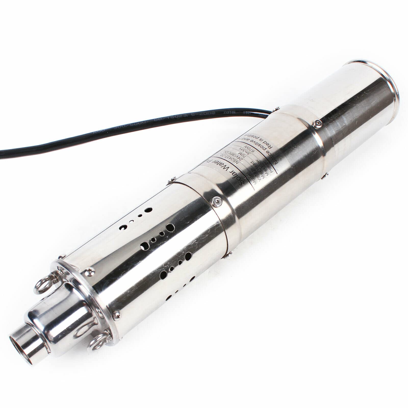 24V 670W Solar Water Pump - Stainless Steel Submersible Deep Well Pump for Home, Farm & Irrigation - Max 70m Depth, 3 m3/h Flow Rate (670W-DC 24V) - Perfect for Off-Grid Water Supply, Agricultural Irrigation & Livestock Watering