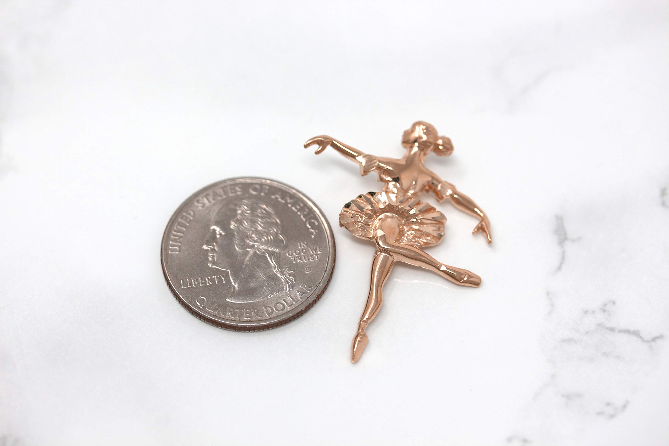 10K Gold Ballerina Dancer Ballet Girl Charm Pendant - Elegant Jewelry Gift for Women & Girls - Perfect for Ballet Lovers, Dance Enthusiasts & Special Occasions