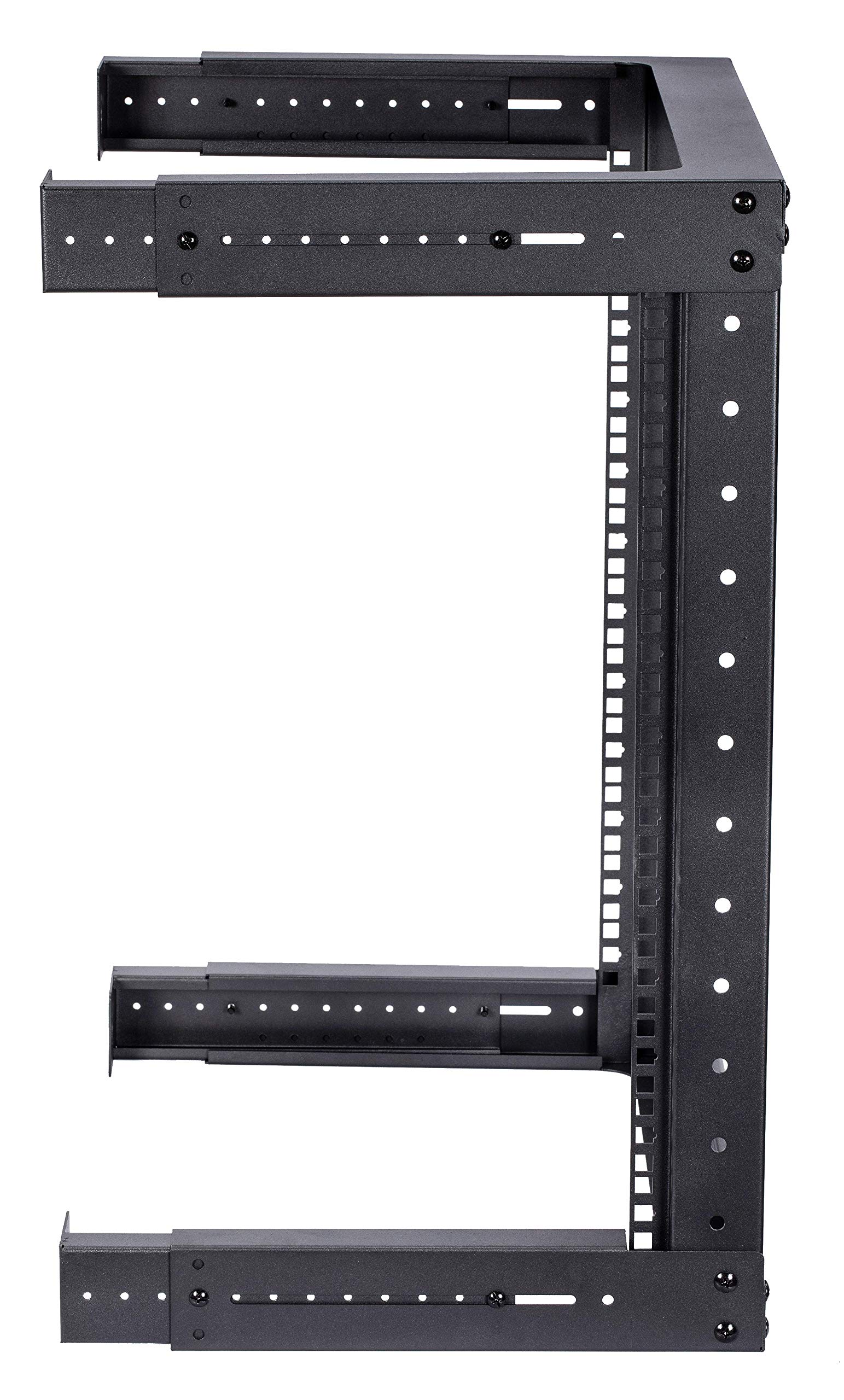 Kenuco 12U Adjustable Depth Wall Mount Open Frame Steel Network Server Rack - 17.75 Inch Deep for Home Office & Data Center Network Equipment Organization