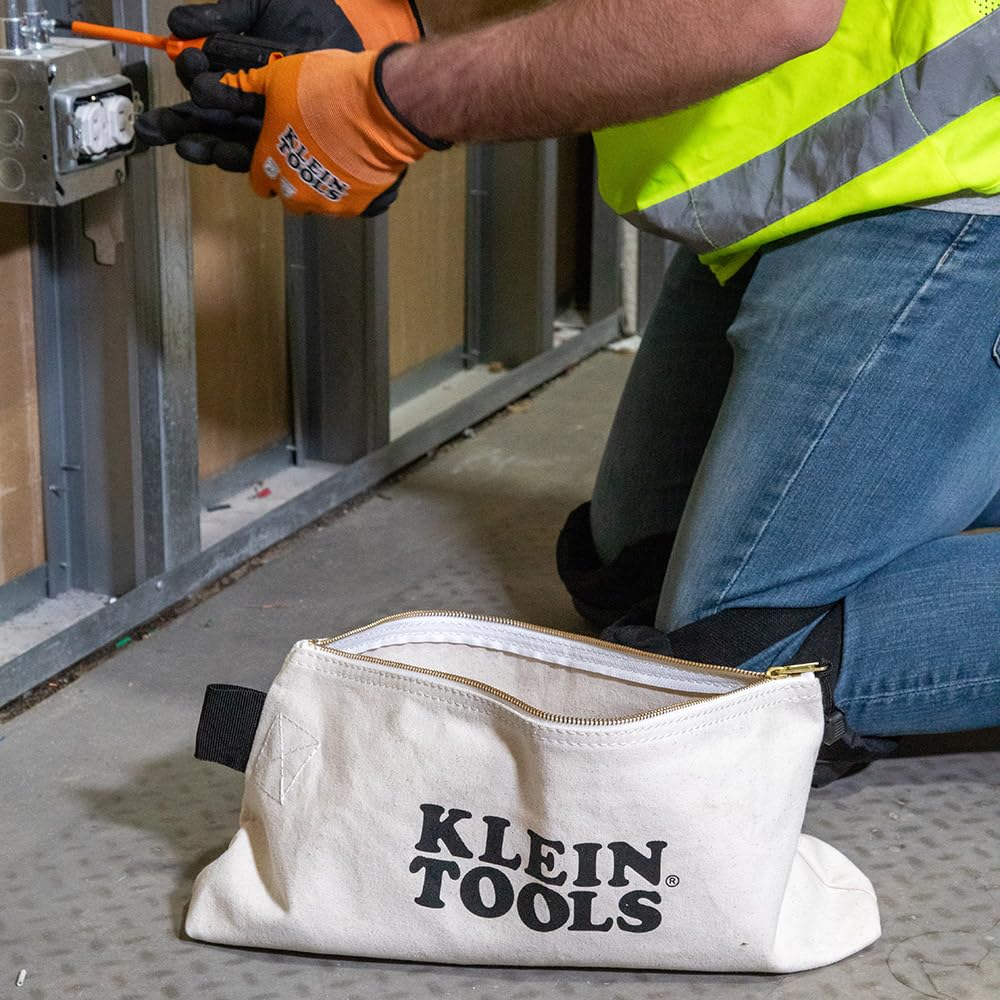 Klein Tools Heavy Duty Zipper Bag - Extra Long Multipurpose Tool & Craft Organizer for Work & DIY
