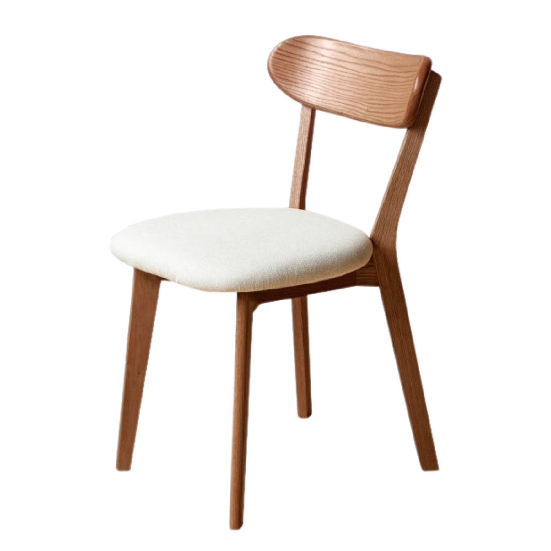 Solid Wood Dining Chair with Curved Backrest - Oak, Cherry, Beech Wood Options - Perfect for Kitchen, Dining Room & Restaurant Seating