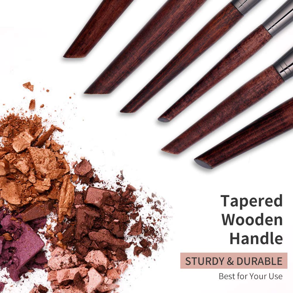 16-Piece Professional Makeup Brush Set - Premium Synthetic Bristles with Tapered Wooden Handles - Foundation, Eyeshadow & Concealer Brushes - Complete Makeup Kit for Daily Beauty & Professional Makeup Application