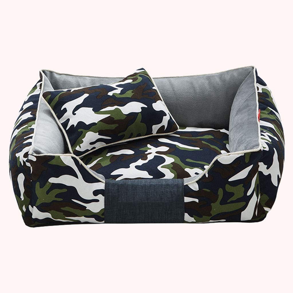 TOMYEUS Plush Removable & Washable Pet Bed for Dogs & Cats - Warm Winter Kennel Mat for Small, Medium, Large Pets (Medium Size) | Cozy Camouflage Design for Puppies, Kittens & Teddy Dogs - Perfect for Indoor Use in Living Room, Bedroom or Crate
