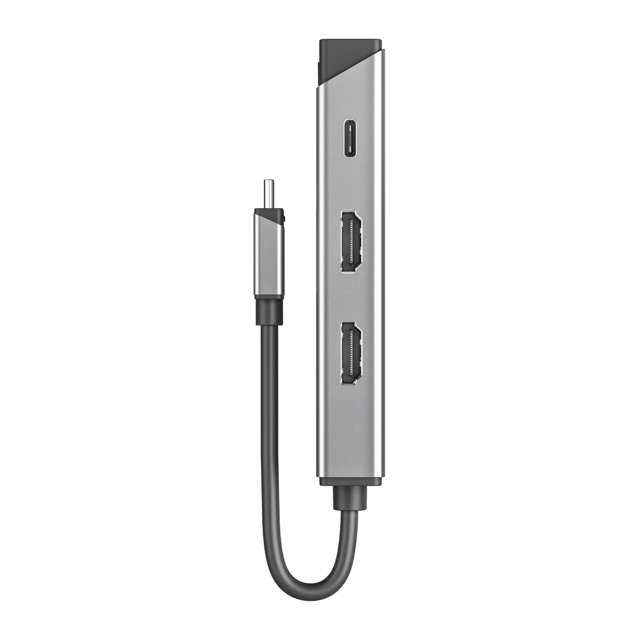 Alogic Ultra USB C to Dual HDMI Adapter with Power Delivery - 4K 60Hz Dual Monitor Display for MacBook Pro, Dell XPS - Perfect for Home Office, Gaming & Video Editing