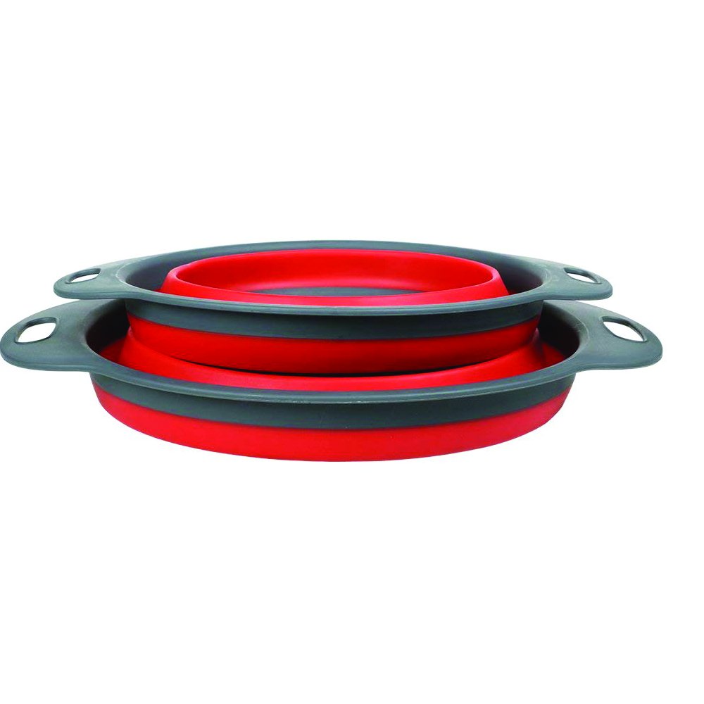 Collapsible Silicone Colander Set - 2pcs Food-Grade Strainer for Kitchen, Vegetables & Fruits - Durable Folding Basket for Cooking & Camping