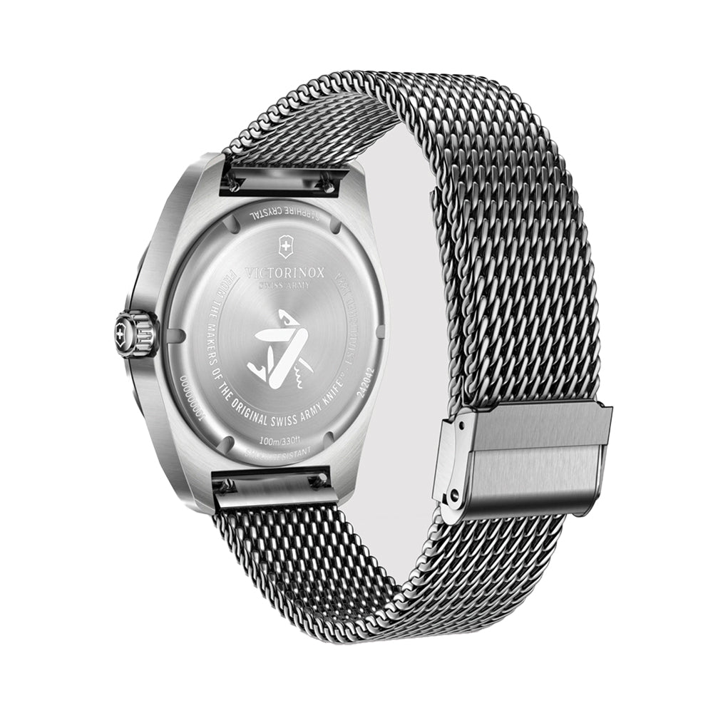 Swiss Army Quartz 42mm Blue Dial Men's Watch with Stainless Steel Bracelet - Perfect for Business, Casual Wear & Outdoor Adventures