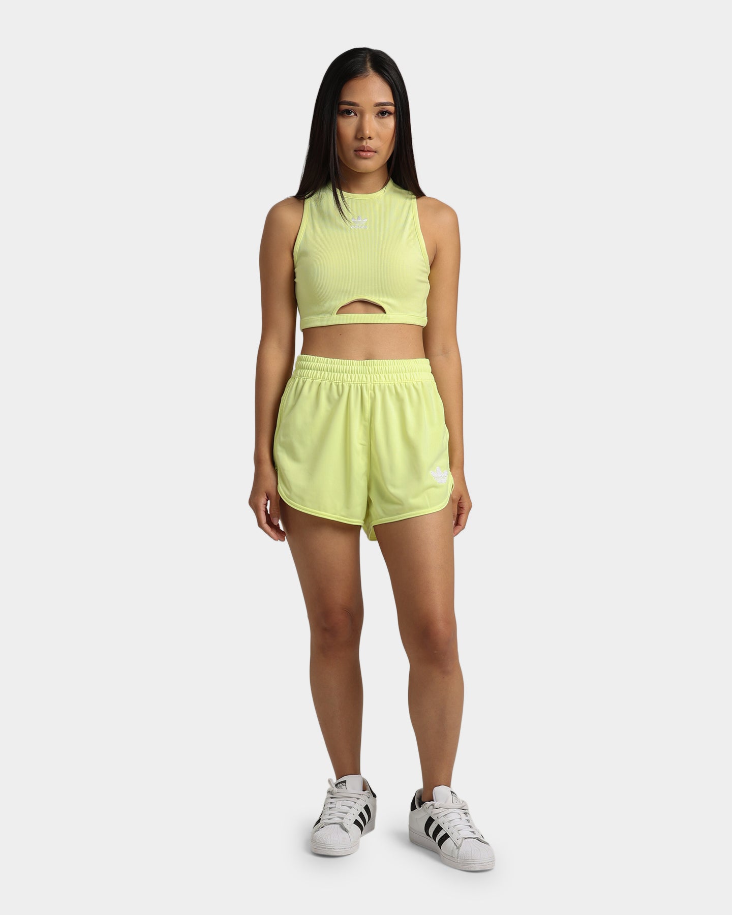 Adidas Women's Originals Shorts Lime Green - Comfortable Athletic Shorts for Running, Yoga & Casual Wear | Perfect for Gym, Workout & Summer Outfits