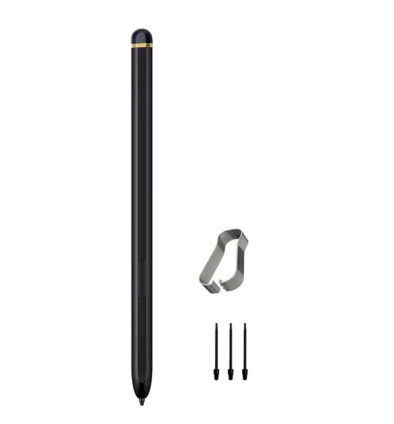 Samsung Galaxy Z Fold 4 Stylus Pen Replacement - Compatible S Pen with 2 Extra Tips/Nibs (Non-Bluetooth, Black) for Precise Writing & Drawing on Foldable Screens