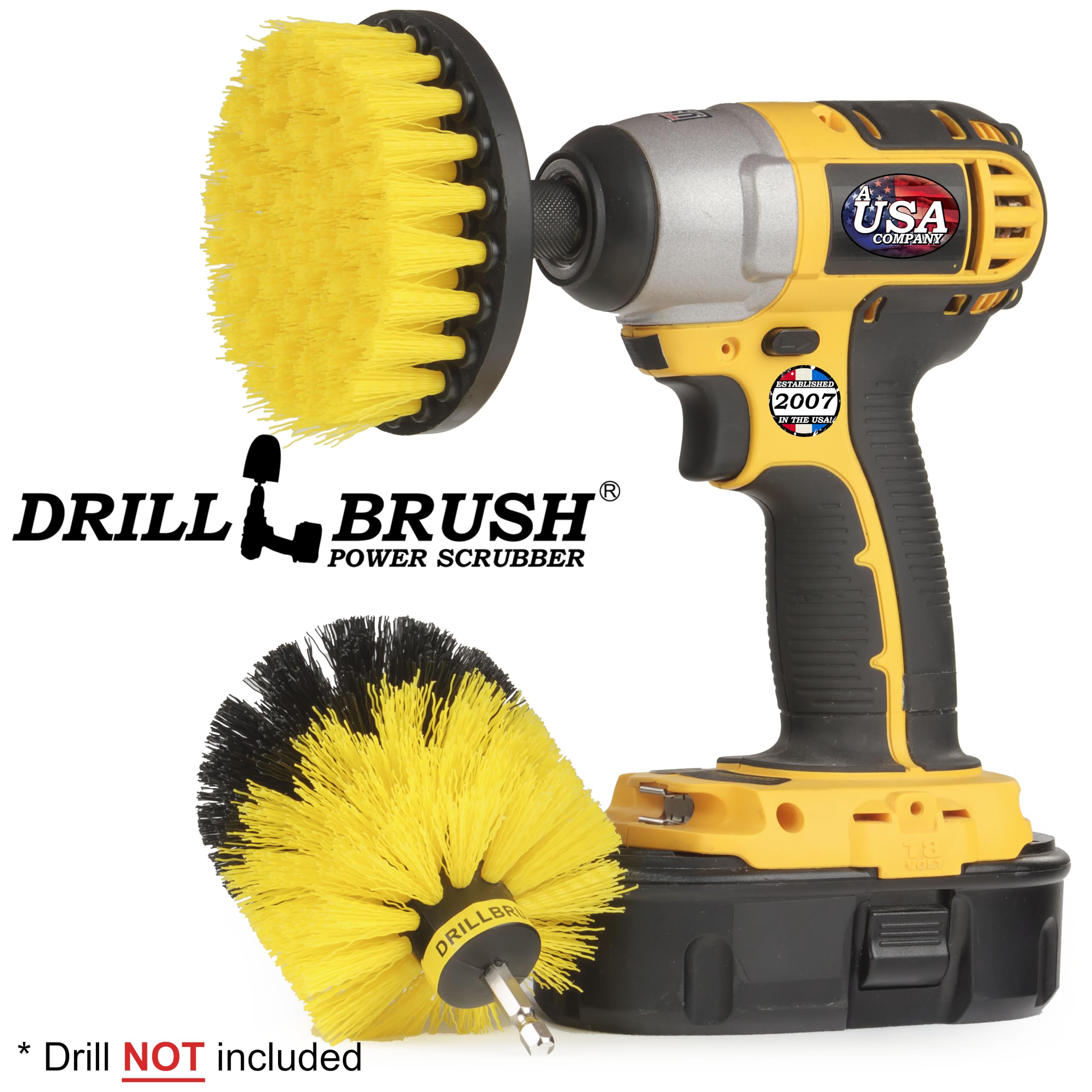 Shower Cleaning Brush - Heavy Duty Bathroom Scrub Brush for Tiles, Tubs & Showers | Drill-Powered Scrubber for Deep Cleaning | Essential Home Bathroom Cleaning Tools (Perfect for Grout, Hard Water Stains & Soap Scum Removal)