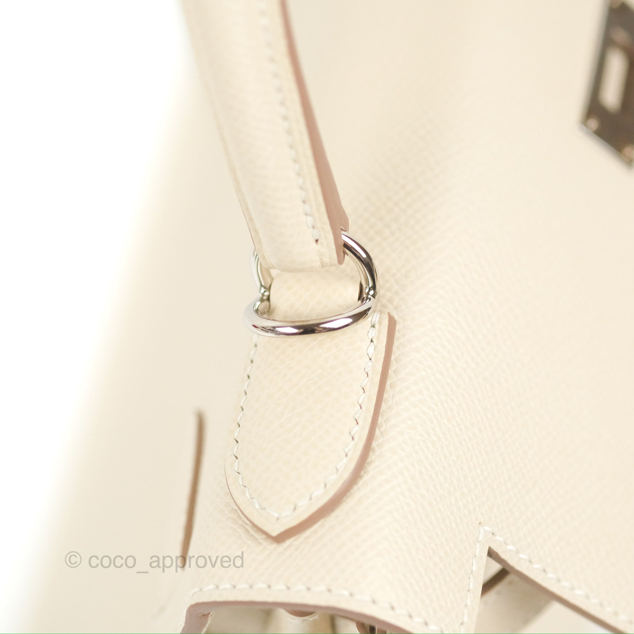 Authentic Hermès Kelly Sellier 28 Handbag in Craie Epsom Leather with Palladium Hardware - Luxury Designer Shoulder Bag for Women, Perfect for Office, Parties & Special Occasions